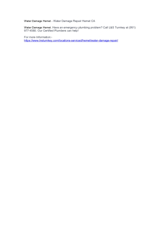Water Damage Hemet - Water Damage Repair Hemet CA