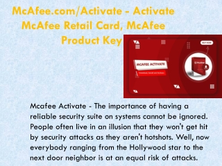 www.Mcafee.com/Activate | Mcafee.com/activate | Enter your email and verify product