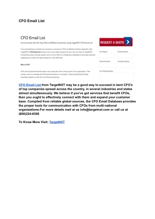 CFO Email List