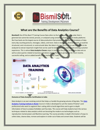 What are the Benefits of Data Analytics Course?