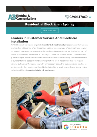 Residential Electrician Sydney