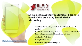 Social Media Agency in Mumbai, Things to Avoid While Practising Social Media Marketing