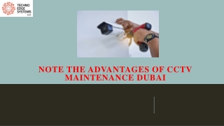 What are the Advantages of CCTV Maintenance in Dubai?