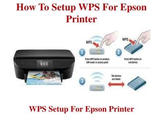 How To Setup WPS For Epson Printer