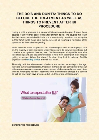 Fast Facts about" IUI Success" Rates