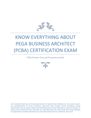 Know Everything About Pega Business Architect (PCBA) Certification Exam