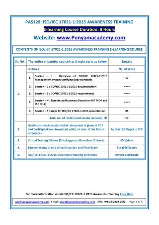 ISO 17021 Awareness training course