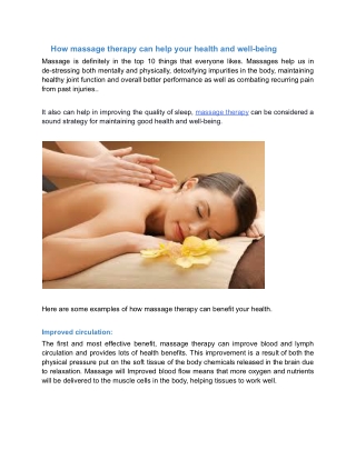 Well-being  massage