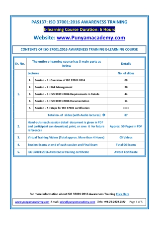 ISO 37001 Awareness Training Course