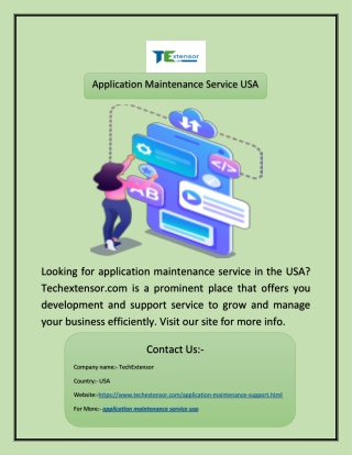 Application Maintenance Service USA