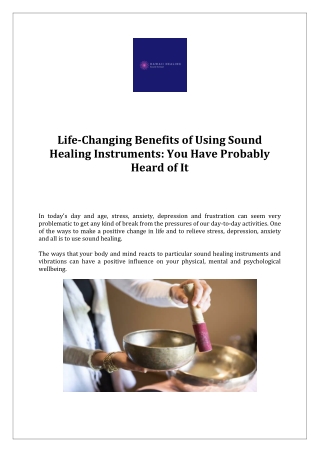 Life-Changing Benefits of Using Sound Healing Instruments - You Have Probably Heard of It