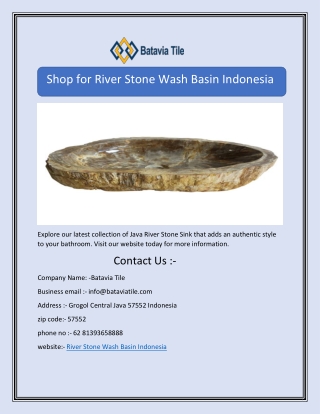 Shop for River Stone Wash Basin Indonesia 