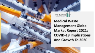 2021 Medical Waste Management Market Size, Growth, Drivers, Trends And Forecast