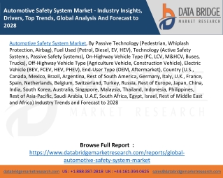 Automotive Safety System Market - Industry Insights, Drivers, Top Trends, Global Analysis And Forecast to 2028