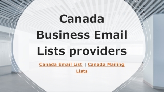 Canada Business Email Addresses Lists providers
