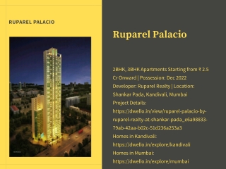Ruparel Palacio Project By Ruaprel Realty At Kandivali, Mumbai