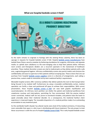 What are hospital bedside screen 4 fold?