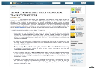 THINGS TO KEEP IN MIND WHILE HIRING LEGAL TRANSLATION SERVICES