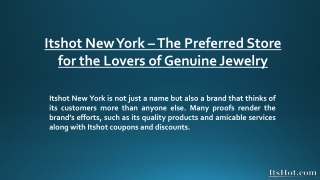 Itshot Nyc The Genuine Jewelry Store