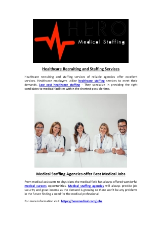 Healthcare Recruiting and Staffing Services