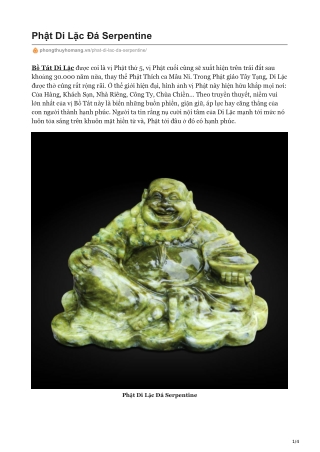 Phật Di Lặc Đá Serpentine