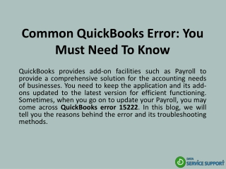Techniques for troubleshooting QuickBooks Error 15222