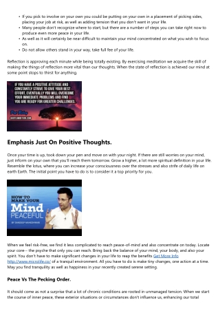 10 Life Lessons For Peace Of Mind As Well As Body