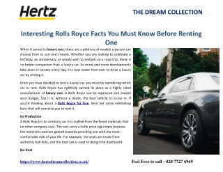 Interesting Rolls Royce Facts You Must Know Before Renting One
