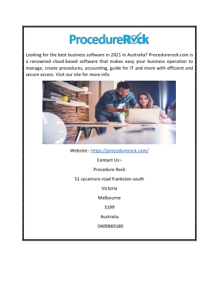 Small Business Accounting Software | Procedurerock.com
