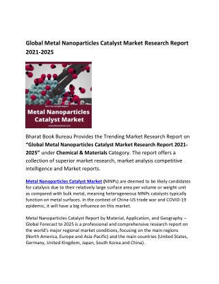 Global Metal Nanoparticles Catalyst Market Size Forecast to 2021-2025