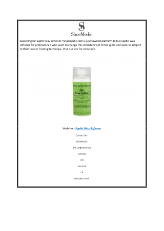 Saphir Wax Softener | Shoemedic.com