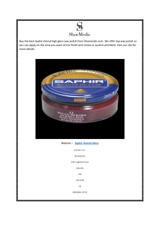Saphir Amiral Gloss | Shoemedic.com