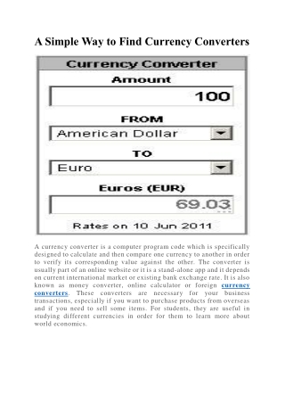 Currency Converter – Foreign Exchange Rates