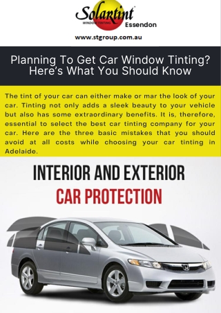 Planning To Get Car Window Tinting? Here’s What You Should Know