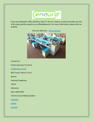 Office partition | Enduro.co.id