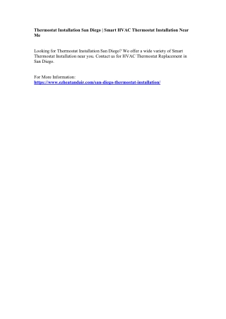 Thermostat Installation San Diego | Smart HVAC Thermostat Installation Near Me