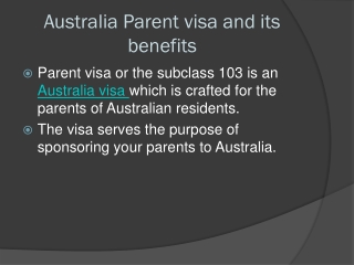 Australia Parent visa and its benefits