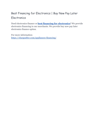 Financing for Electronics | Buy Now Pay Later Electronics