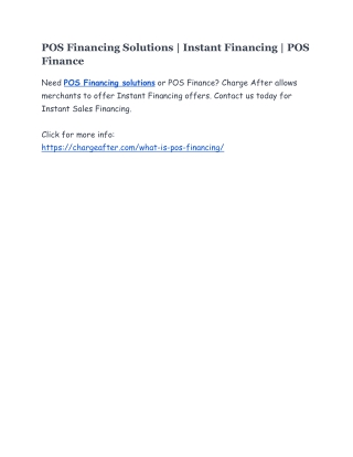 POS Financing | Instant Financing | POS Finance