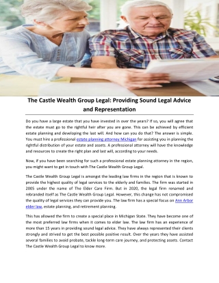 The Castle Wealth Group Legal: Providing Sound Legal Advice and Representation