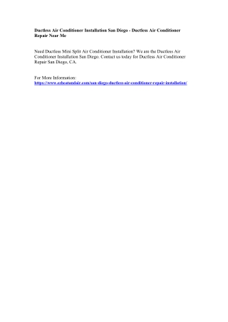 Ductless Air Conditioner Installation San Diego - Ductless Air Conditioner Repai