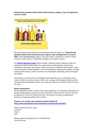 Global Alcohol Ingredient Market