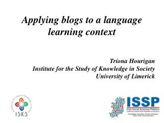 Applying blogs to a language learning context