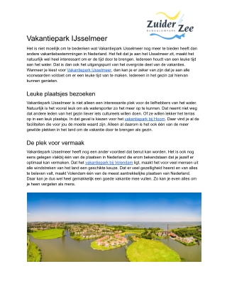 Vakantiepark IJsselmeer