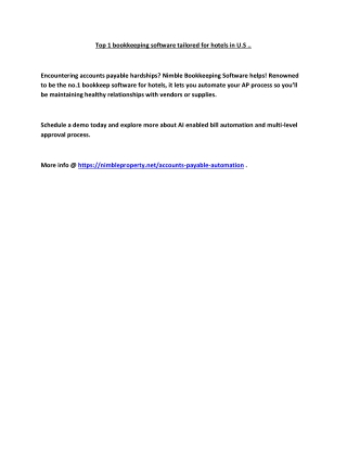 Top 1 bookkeeping software tailored for hotels in U.S ..