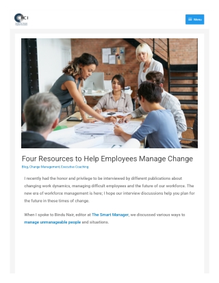 Four Resources to Help Employees Manage Change