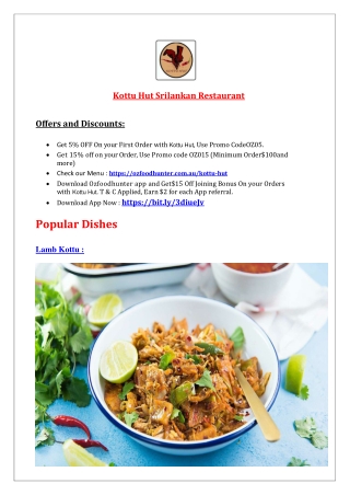 5% OFF - Kottu Hut Menu - Srilankan Takeaway Annerley, Qld