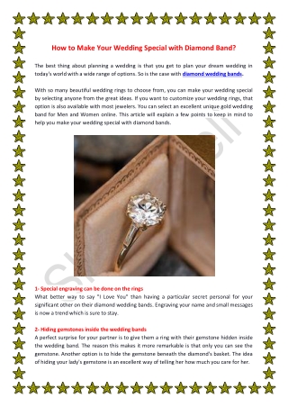 How to Make Your Wedding Special with Diamond Band