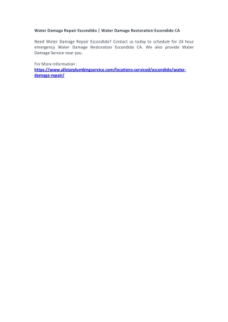 Water Damage Repair Escondido | Water Damage Restoration Escondido CA