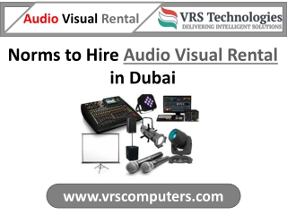 Norms to Hire Audio Visual Rentals in Dubai